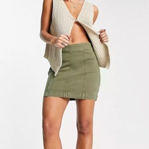 Free People | Modern Femme Denim Mini Skirt in Sage